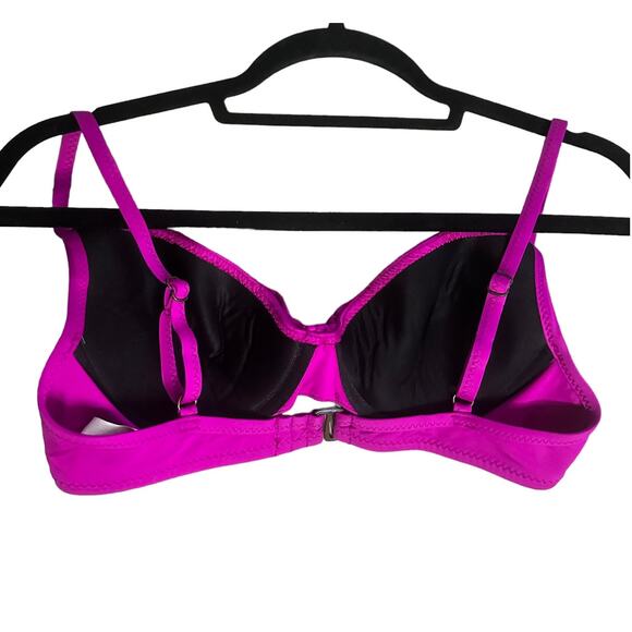 BECCA by Rebecca Virtue Women Padded Bathing Suit Bikini Top Magenta Pink M NWOT - Picture 2 of 10
